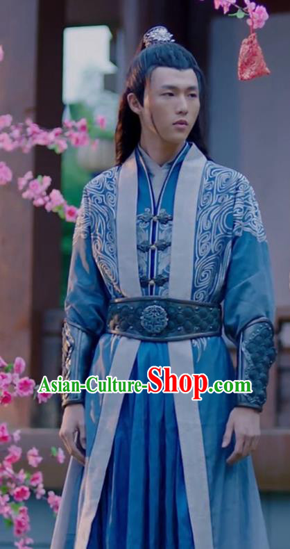 Chinese Ancient Knight Clothing and Headwear Drama Princess at Large Swordsman Nalan Baichuan Costumes for Men