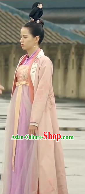 Chinese Ancient Royal Rani Hanfu Dress Drama To Get Her Princess Lin Zhengzheng Costumes and Headwear Apparels Garment