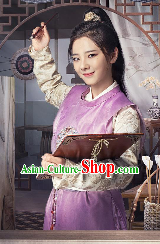 Chinese Ancient Female Swordsman Dress Apparels Garment and Hairdo Crown Drama To Get Her Princess Tu Siya Costumes