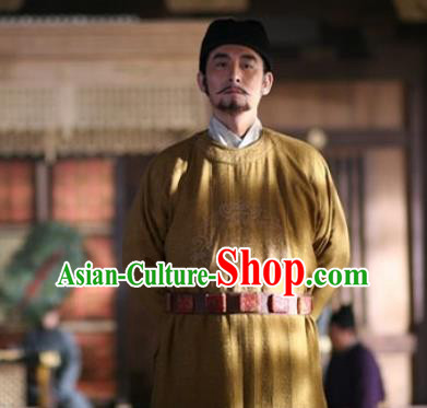 Chinese Ancient Tang Dynasty Apparels Costumes Emperor Garment and Hat Drama Control by Zhen Guan Li Shimin Costume