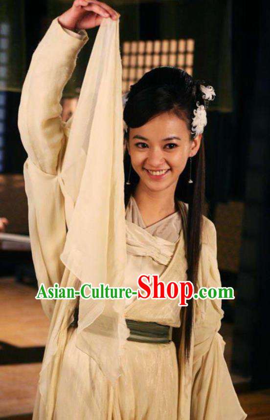 Chinese Ancient Apparels Hanfu Dress and Headwear Drama Butterfly Sword Female Swordsman Sun Xiaodie Garment Costumes