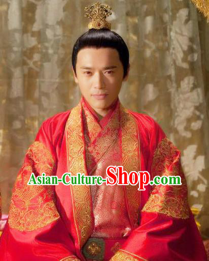 Chinese Ancient Garment Wedding Hanfu Costumes and Hairdo Crown Drama The World of Love Prince Zongzheng Fenglin Apparels