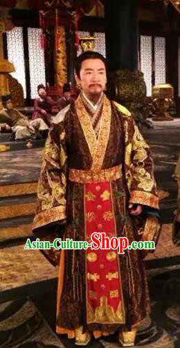 Chinese Ancient Royal Lord Hanfu Clothing and Hair Accessories Drama The World of Love Emperor Costumes Apparels