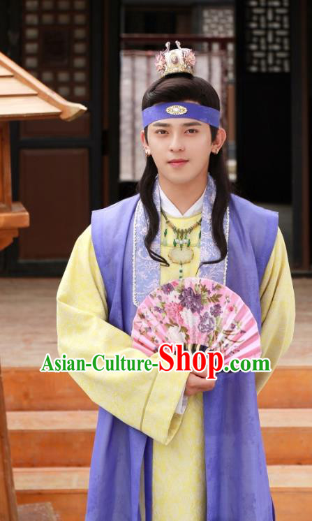 Chinese Ancient Song Dynasty Childe Clothing and Headwear Drama Kai Feng Qi Tan Pang Ji Garment Apparels