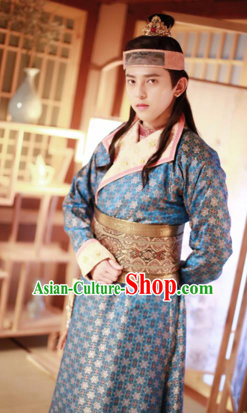 Chinese Ancient Song Dynasty Garment Rich Childe Clothing and Headpieces Drama Kai Feng Qi Tan Merchant Pang Ji Apparels