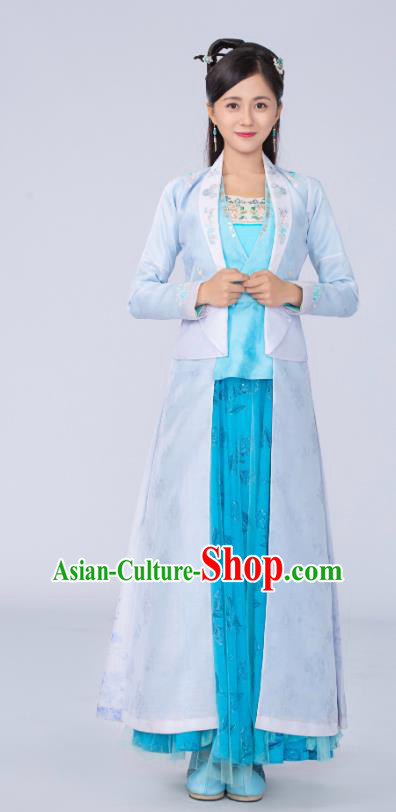 Chinese Ancient Village Girl Hanfu Dress Costumes and Headpieces Drama Earth Smoke Sparkle Kitchen Female Cook Hua Xiaomai Apparels Garment