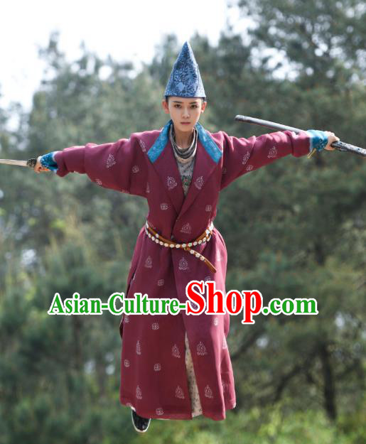 Chinese Ancient Tang Dynasty Taoist Garment Clothing and Headwear Drama Wu Xin The Monster Killer Swordsman Liu Qinghu Apparels
