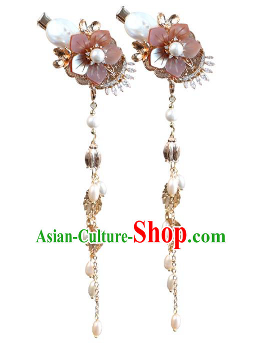 Chinese Ancient Shell Hair Claws Jewelry Headwear Hair Accessories Tassel Hair Stick for Women