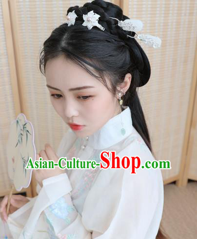 Chinese Ancient Women Bamboo Jade Hair Clips Hairpin Headwear Hanfu Hair Accessories