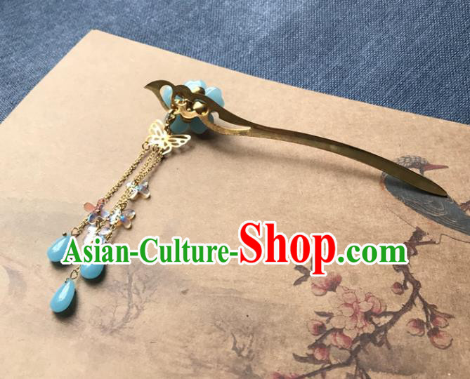 Chinese Ancient Women Hair Clip Handmade Tassel Hairpin Headwear Hanfu Hair Accessories