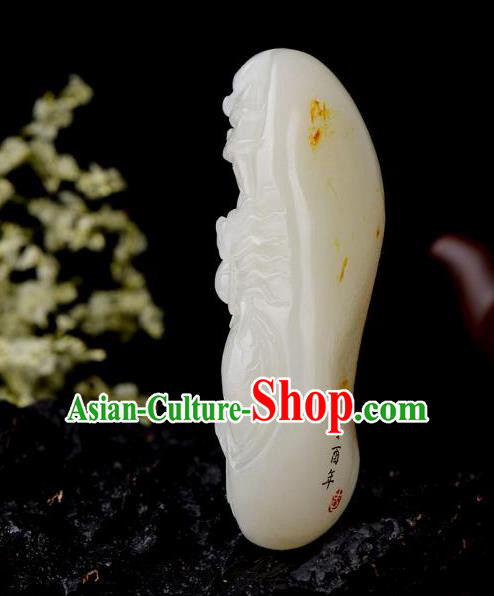 Chinese Ancient Carving Jade Fish Dragon Accessories Jade Craft Jade Handgrip