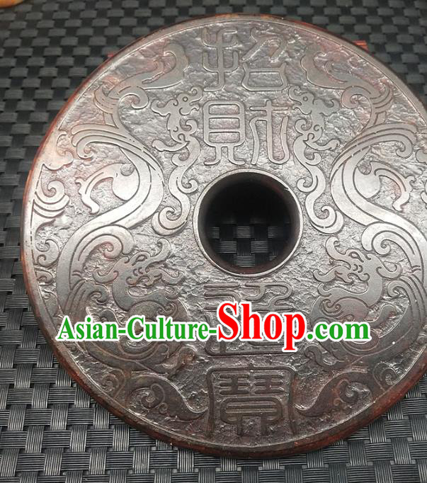 Chinese Handmade Retro Jade Label Craft Jade Necklace Accessories Carving Pendant
