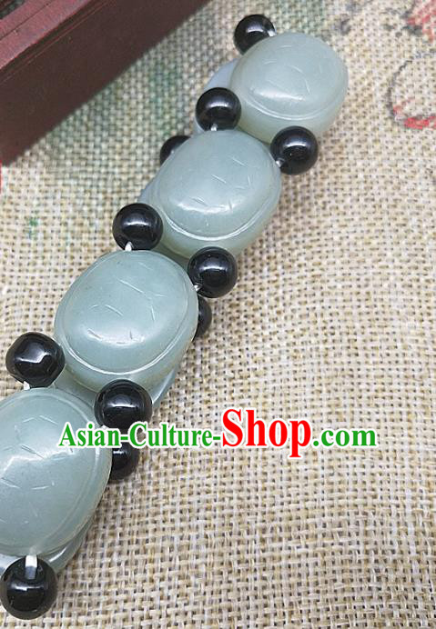 Chinese Ancient Hanfu Jade Bangle Accessories Hetian Jade Jewelry Turtle Shell Bracelet