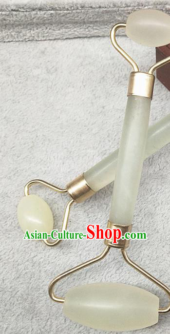 Chinese Ancient Hanfu Jade Face Massager Hetian Jade Jewelry Wheel Accessories
