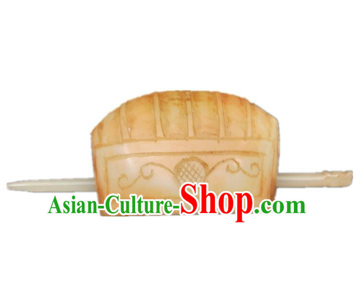 Chinese Ancient Emperor Jade Headwear Hanfu Hair Accessories Hairpin Jade Hairdo Crown
