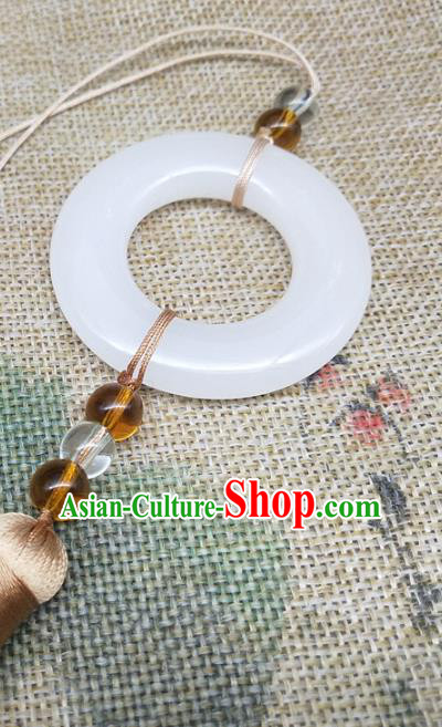 Chinese Ancient Hanfu White Jade Waist Accessories Men Jade Jewelry Pendant