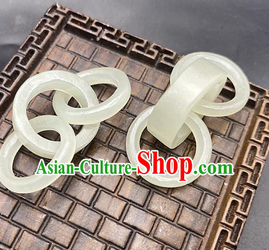 Chinese Ancient Carving Jade Rings Necklace Accessories Hetian Jade Pendant Jade Label Craft