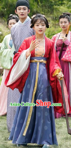Chinese Ancient Song Dynasty Garment Historical Costumes and Headpieces Drama Serenade of Peaceful Joy Princess Zhao Huirou Dress