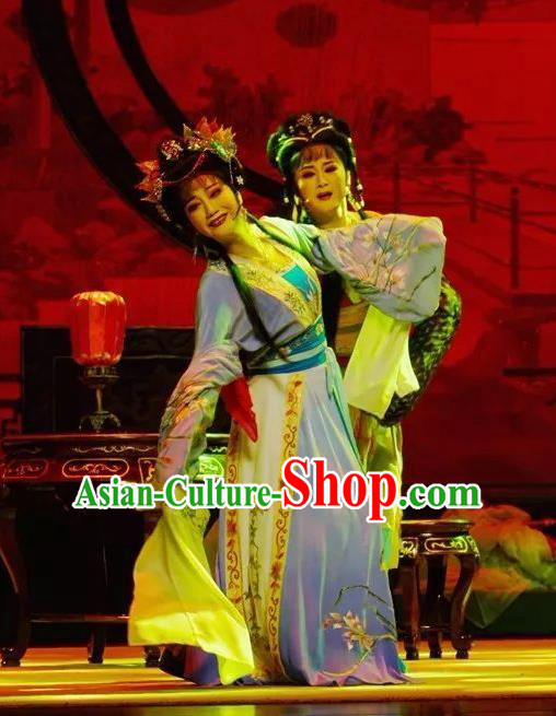 Chinese Peking Opera Diva Dan Costumes Double Pearl Phoenix Rich Female Hua Dingjin Apparel Garment and Headpieces