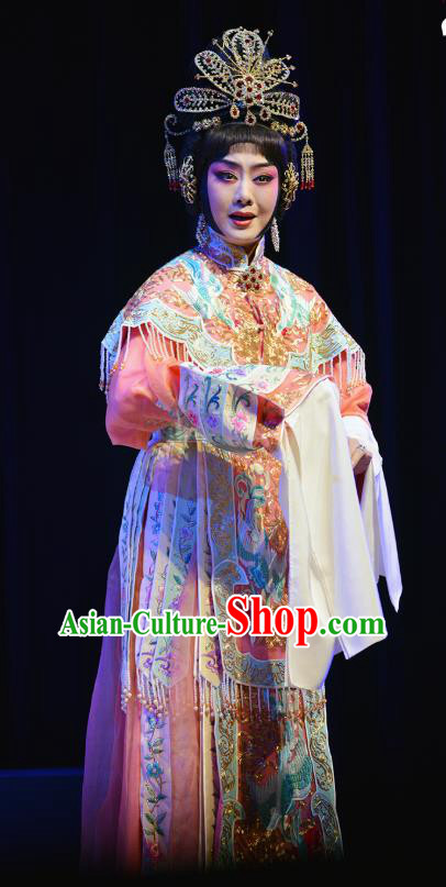 Chinese Cantonese Opera Hua Tan Dress Costumes Princess Chang Ping Apparel Peking Opera Diva Garment and Headdress