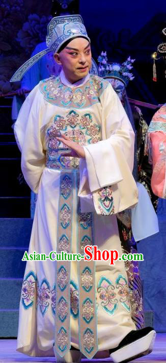 Chinese Cantonese Opera Niche Xiaosheng Garment Martial Men Princess Chang Ping Costumes Zhou Shixian Apparels and Hat
