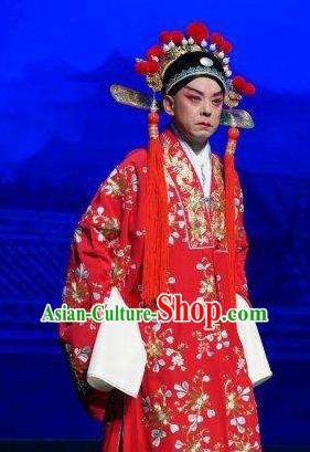Chinese Cantonese Opera Bridegroom Xiaosheng Garment Princess Chang Ping Costumes Niche Zhou Shixian Wedding Apparels and Hat