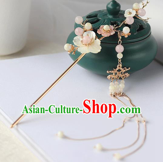 Chinese Ancient Hanfu Tassel Shell Plum Hair Clip Hair Accessories Women Headwear Hairpin