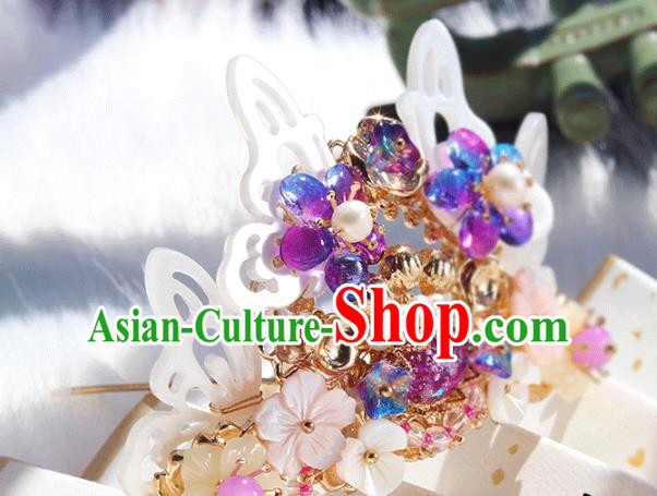 Chinese Ancient Hanfu Shell Butterfly Hair Clip Hair Accessories Women Headwear Hairpin