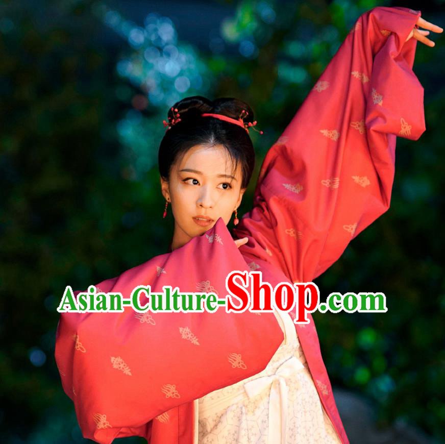 Ancient Chinese Dance Historical Costumes Apparel and Headpieces Drama Serenade of Peaceful Joy Song Dynasty Noble Consort Zhang Garment