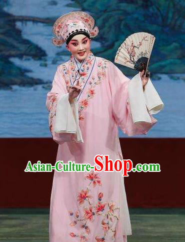 Chinese Beijing Opera Xiaosheng Garment Butterfly Fairy Tale Apparels Costumes Young Men Niche Pink Robe and Hat