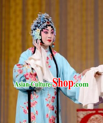 Traditional Chinese Peking Opera Hua Tan Garment Dress San Niang Jiao Zi Wang Chune Costumes Apparels and Headdress