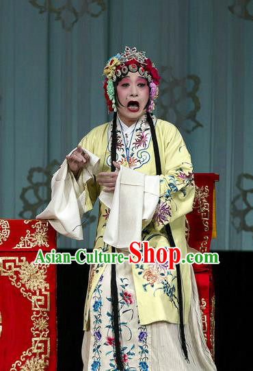 Traditional Chinese Peking Opera Ugly Female Yellow Dress Garment Return of the Phoenix Costumes and Headwear