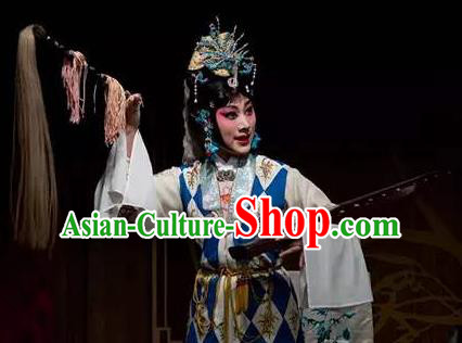 Chinese Traditional Peking Opera Kun Opera Jade Hairpin Costumes Hua Tan Apparel Taoist Nun Garment and Headpieces