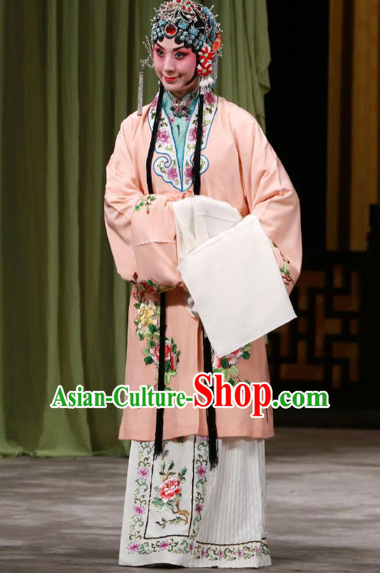 Traditional Chinese Peking Opera Rich Lady Dress Garment Return of the Phoenix Costumes Young Female Orange Apparels and Headwear