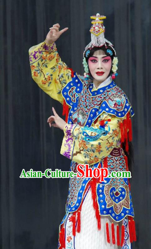 Traditional Chinese Peking Opera Dan Dress Farewell My Concubine Costumes Martial Actress Yu Ji Garment and Headwear