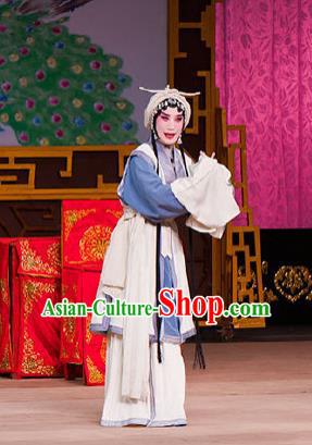 Traditional Chinese Peking Opera Distress Maiden Judge Bao and the Qin Xianglian Case Costumes Apparel Tsing Yi Garment and Headwear
