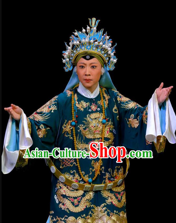 Chinese Traditional Yangmen Female General Peking Opera Elderly Women Garment Costumes She Saihua Embroidered Robe Apparels and Headwear