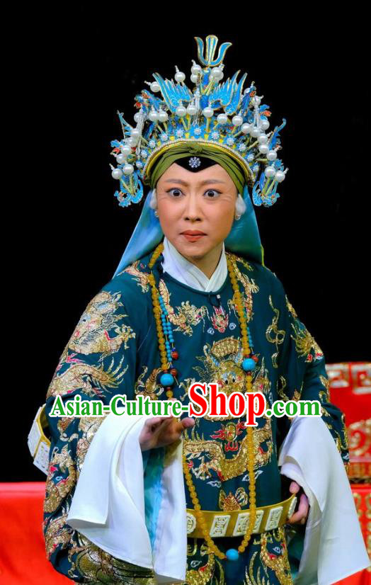Chinese Traditional Yangmen Female General Peking Opera Elderly Women Garment Costumes She Saihua Embroidered Robe Apparels and Headwear