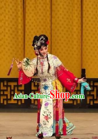 Chinese Traditional Peking Opera Xiaodan Apparels Costumes Matchmaker Garment Servant Girl Dress and Headdress