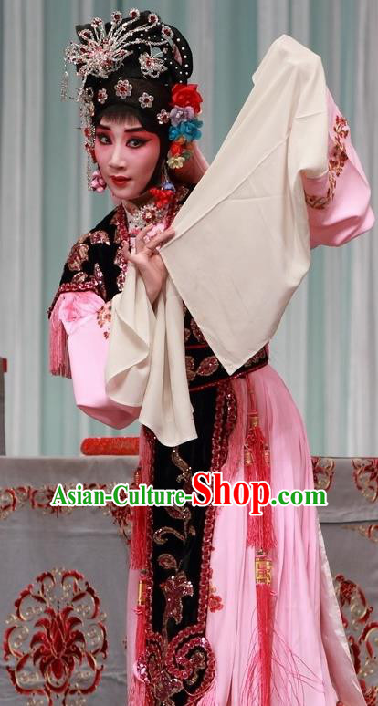 Chinese Traditional Peking Opera Young Actress Apparels Costumes Matchmaker Xiao Dan Garment Hong Niang Dress and Headwear
