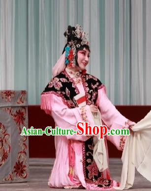 Chinese Traditional Peking Opera Young Actress Apparels Costumes Matchmaker Xiao Dan Garment Hong Niang Dress and Headwear