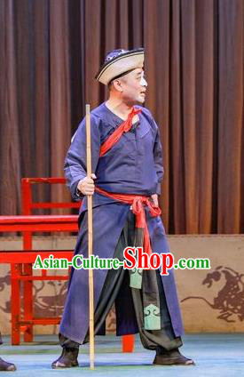 Chinese Peking Opera Figurant Apparels Costumes San Cha Kou Clown Chou Garment and Headwear