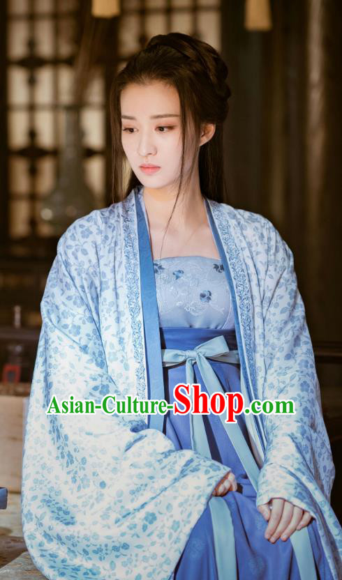Ancient Chinese Imperial Consort Zhang Historical Garment Song Dynasty Drama Serenade of Peaceful Joy Palace Lady Costumes and Headpiece Complete Set