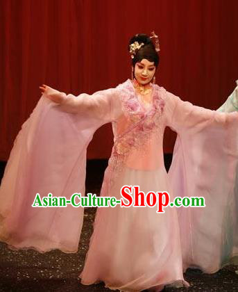 Chinese Kun Opera The Fragrant Companion Apparels Costumes Peking Opera Hua Tan Patrician Female Pink Dress Garment and Headpieces