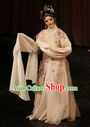 Chinese Kun Opera White Dress The Fragrant Companion Apparels Costumes Peking Opera Hua Tan Patrician Female Garment and Headpieces