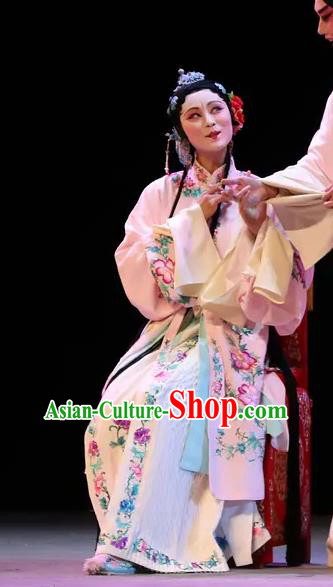 Chinese Kun Opera Rich Concubine Apparels Costumes The Fragrant Companion Peking Opera Hua Tan Garment Dress and Hair Accessories