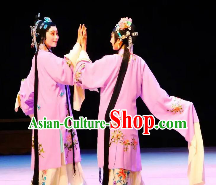 Chinese Kun Opera Apparels Costumes The Fragrant Companion Peking Opera Hua Tan Garment Dress and Hair Ornaments