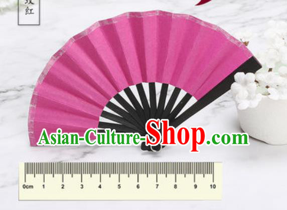 Chinese Traditional Little Rosy Paper Fans Handmade Accordion Classical Dance Folding Fan