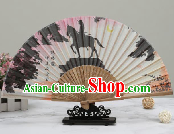 Chinese Traditional Printing Silk Fan Classical Dance Accordion Fans Folding Fan