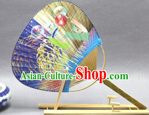 Handmade Chinese Printing Fireworks Paper Fans Traditional Classical Dance Palace Fan for Women